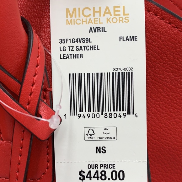 Michael Kors Large Top Zip Satchel Leather & Double Zip Wristlet Leather Flame - Picture 16 of 16